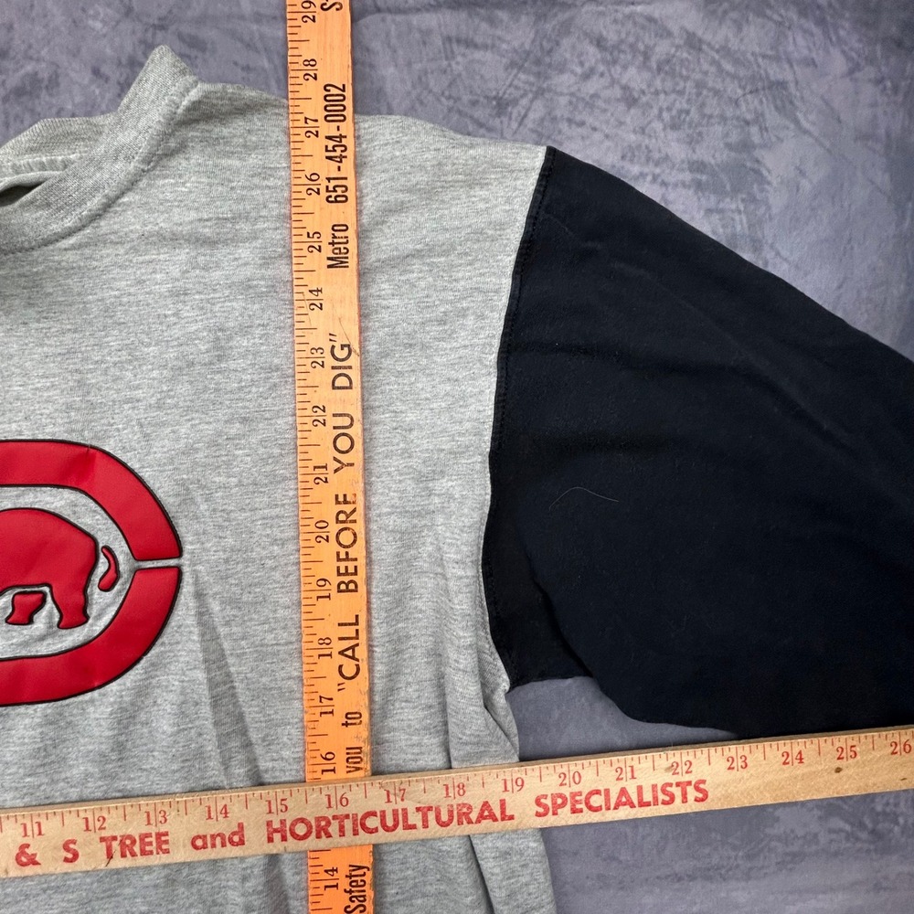 Vintage Ecko Unltd Long Sleeve Raglan Shirt Grey Black Red Rhino Y2K Mens Medium - Picture 6 of 7